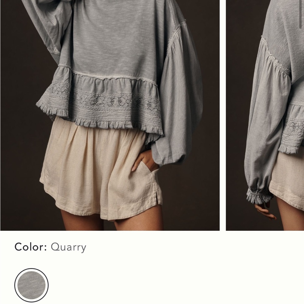 Pilcro Cropped Babydoll Top - Picture 4 of 8